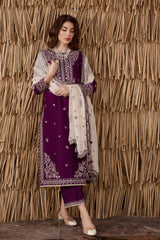 Solace 3Pc - Embroidered Dress