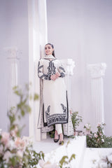 AYRA White 3-Piece Embroidered