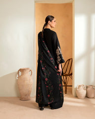 HUSN E RAAT Black 3-Piece Embroidered