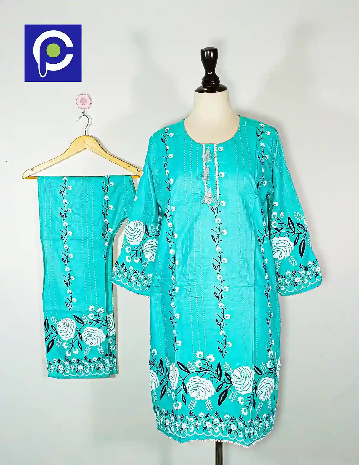 Block Print Women’s Dress 2 Piece – 52