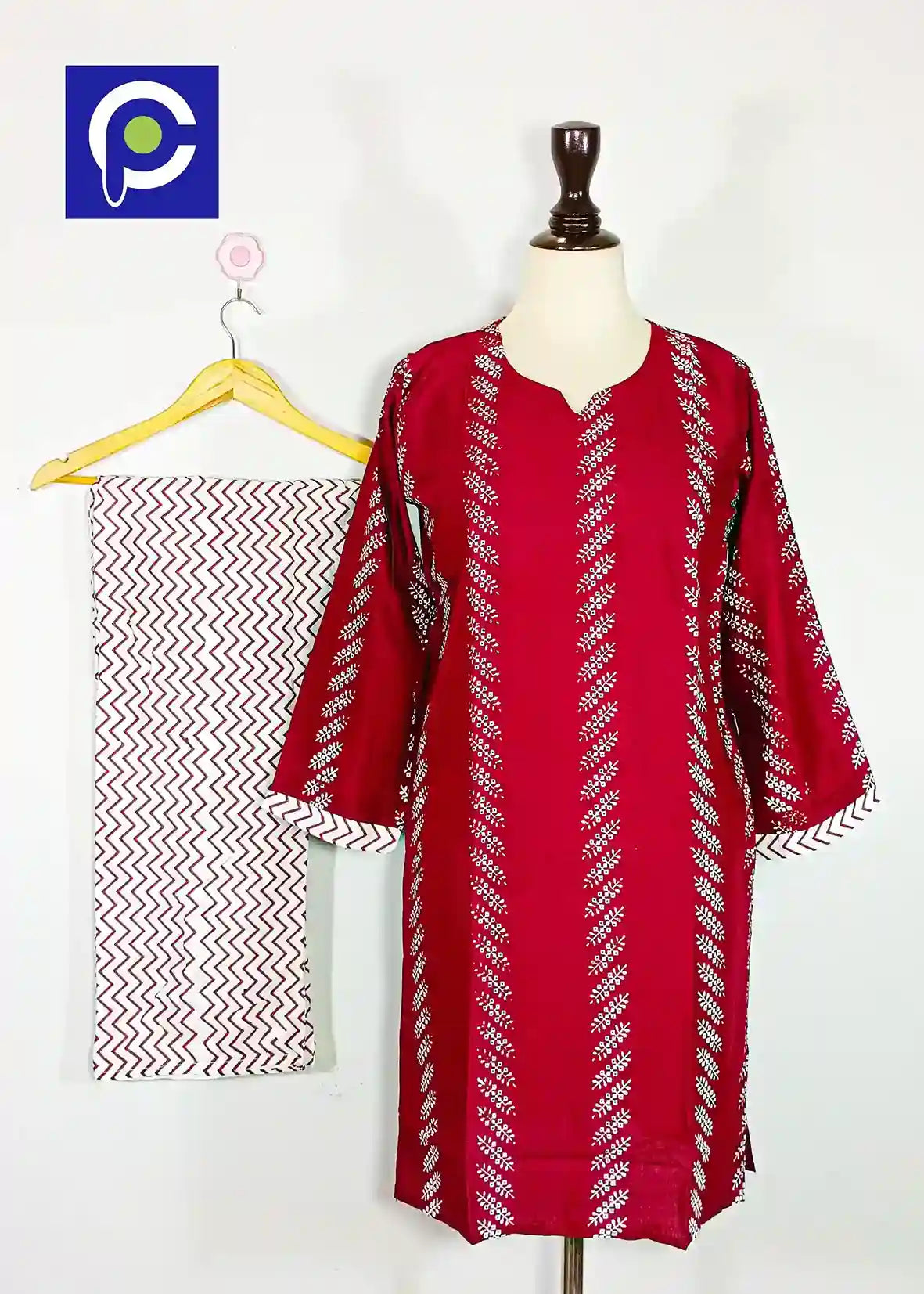 Block Print Women’s Dress 2 Piece – 70