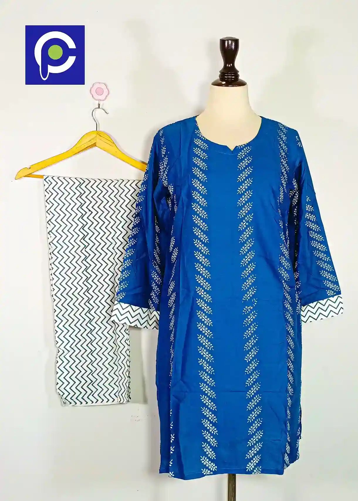 Block Print Women’s Dress 2 Piece – 70