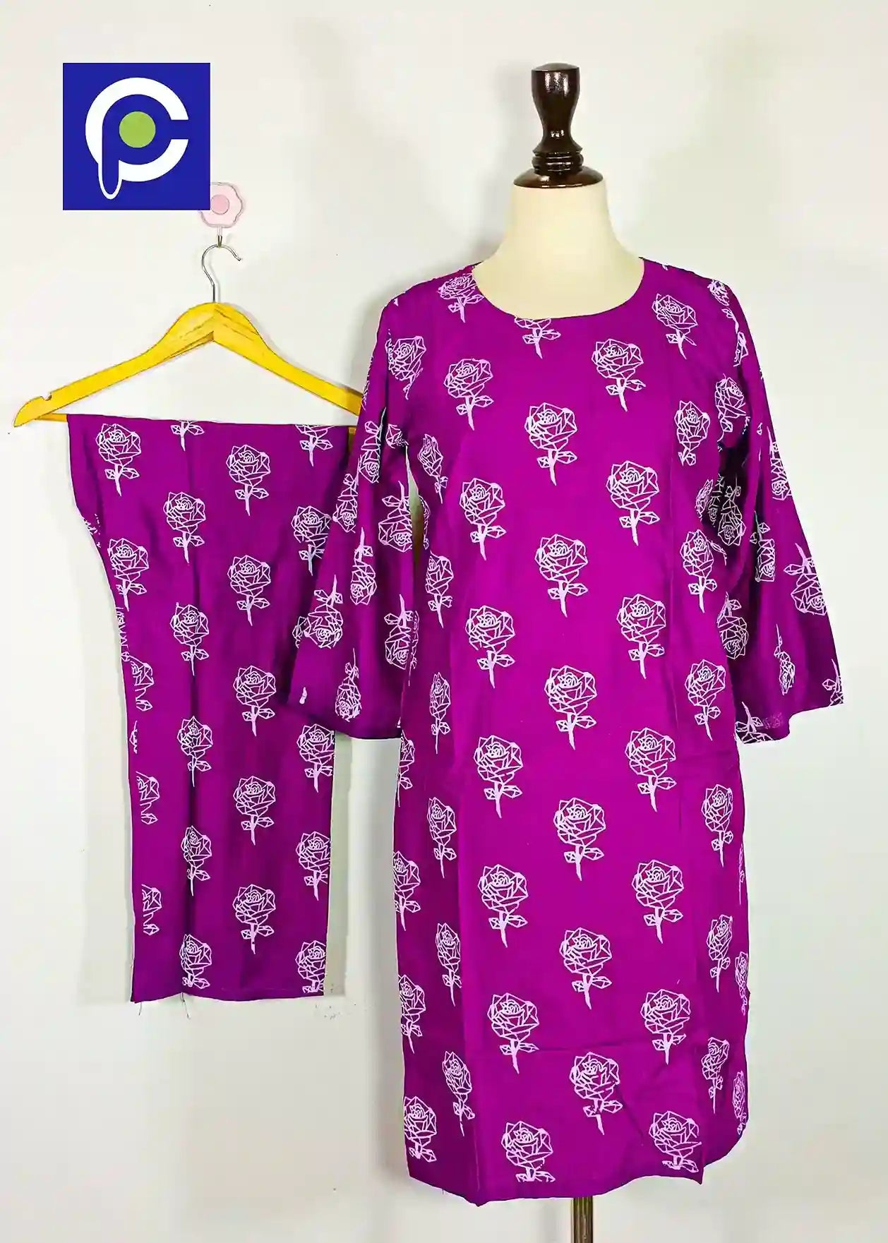 Block Print Women’s Dress 2 Piece – 73