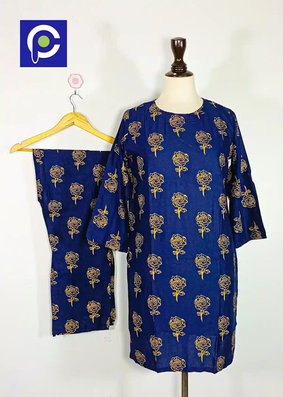 Block Print Women’s Dress 2 Piece – 73