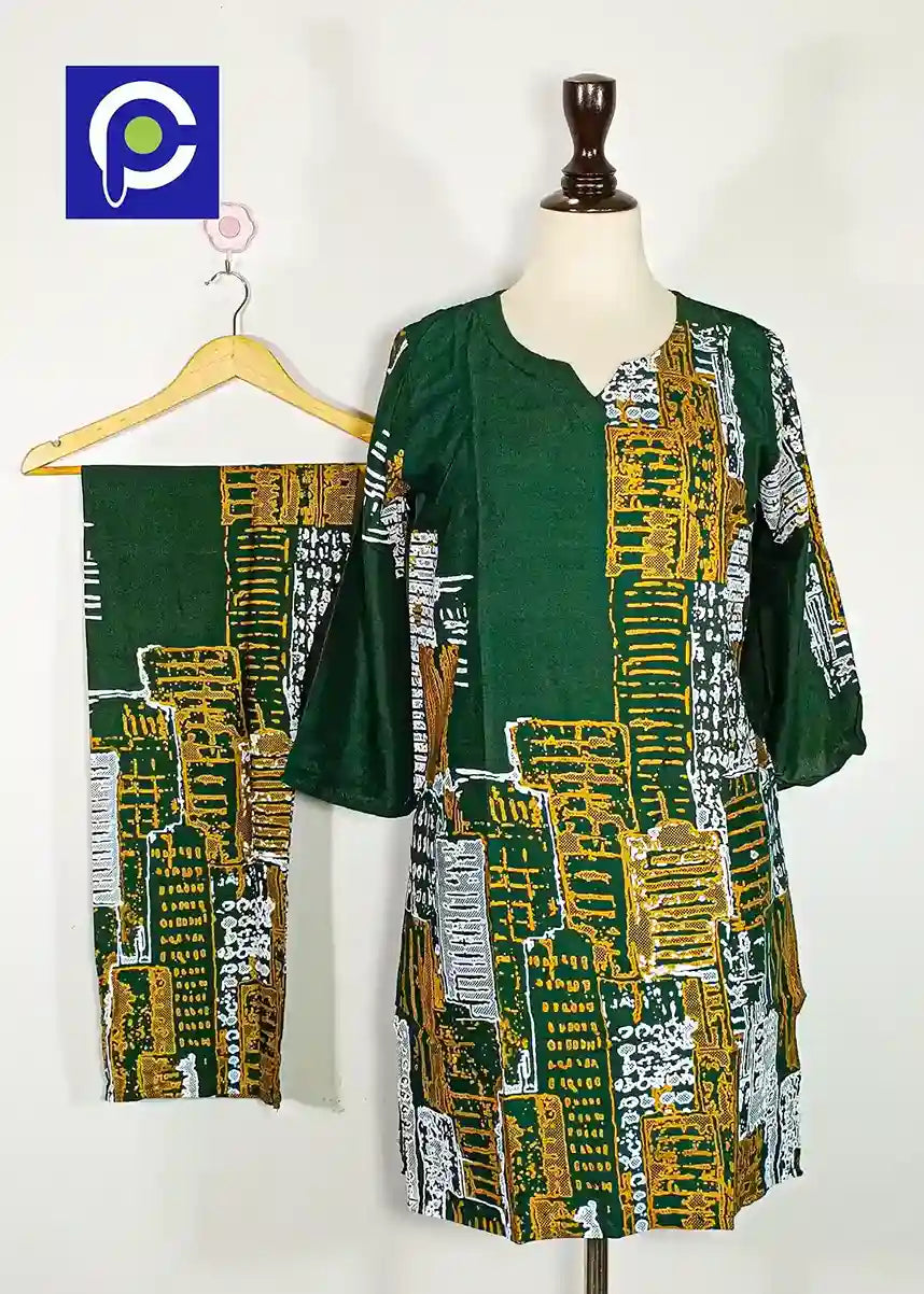 Block Print Women’s Dress 2 Piece – 77