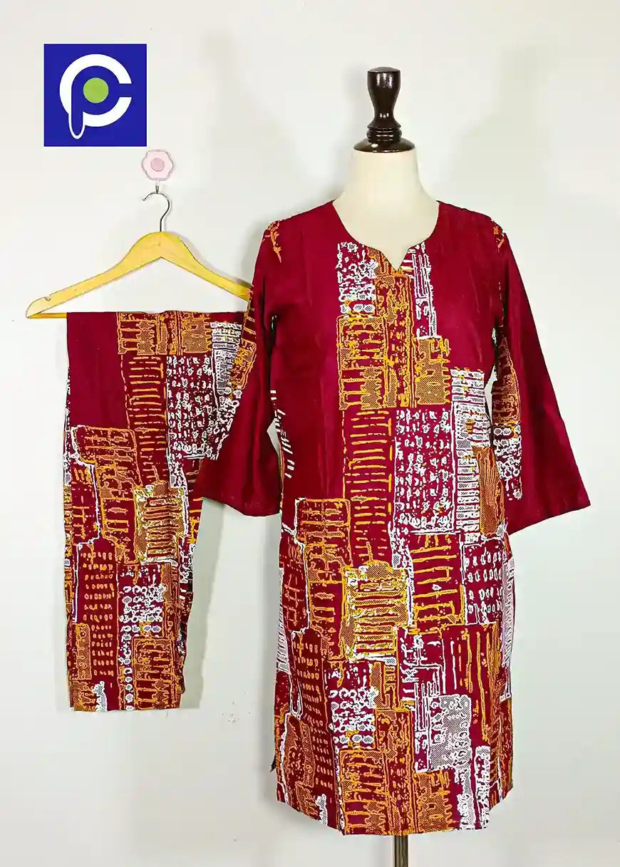 Block Print Women’s Dress 2 Piece – 77