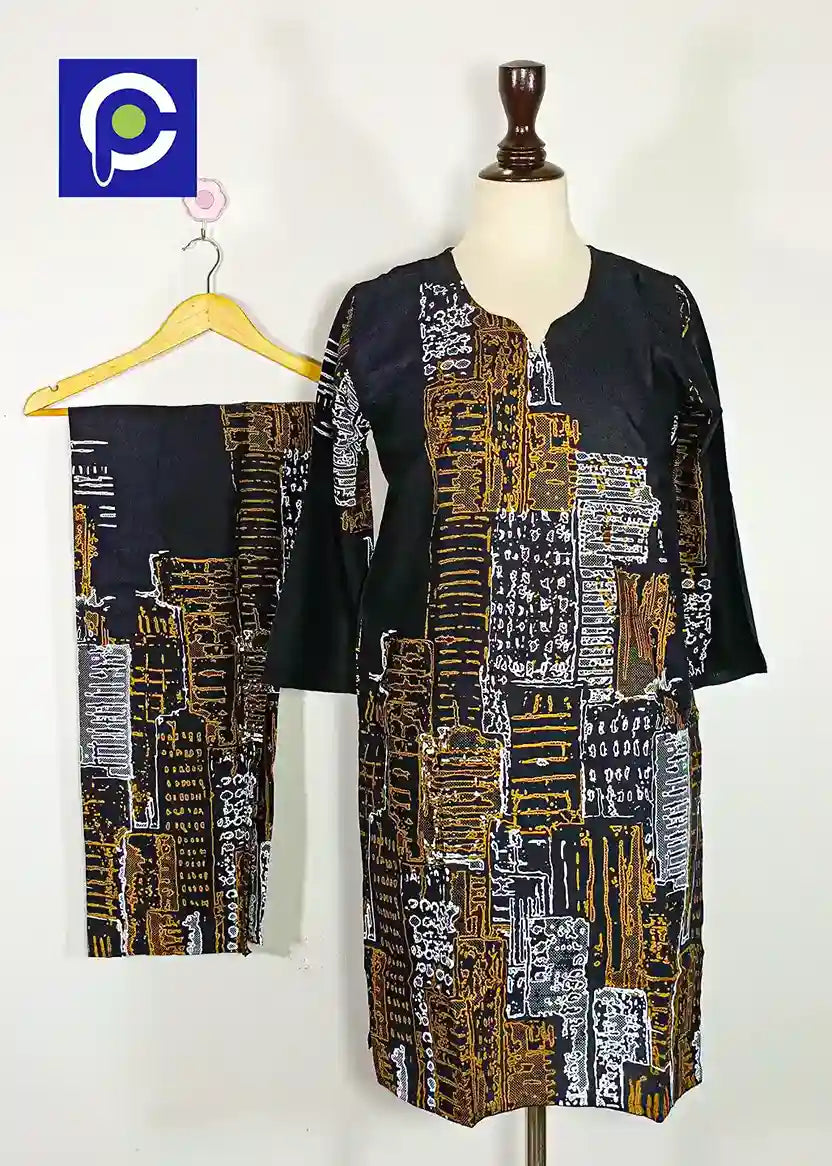Block Print Women’s Dress 2 Piece – 77