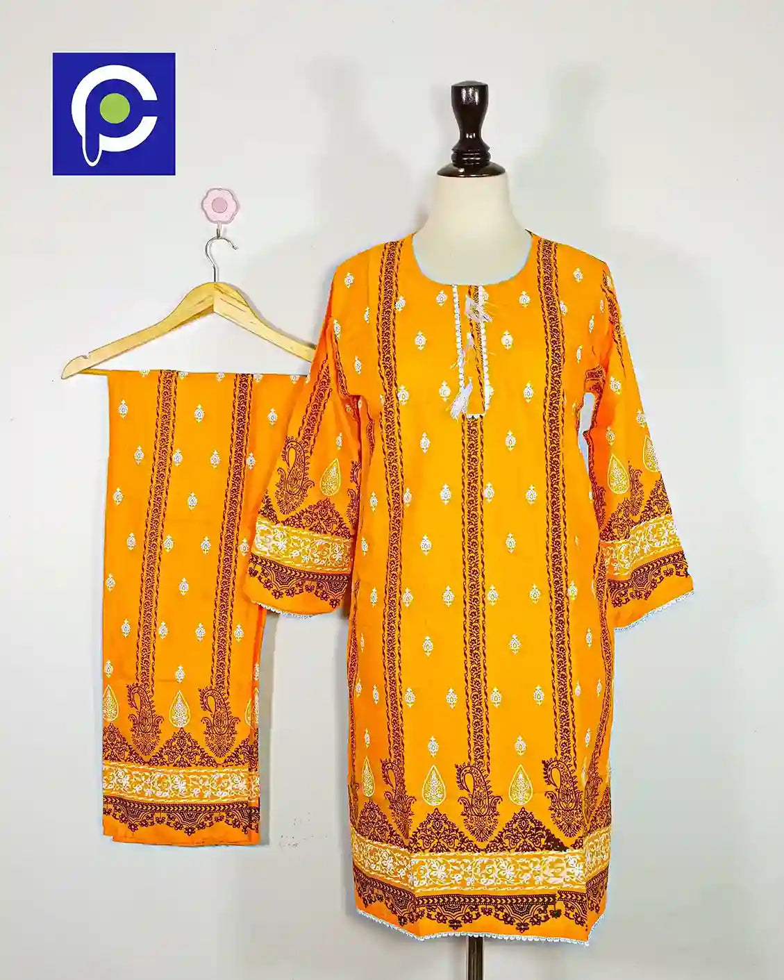 Block Print Women’s Dress 2 Piece – 58