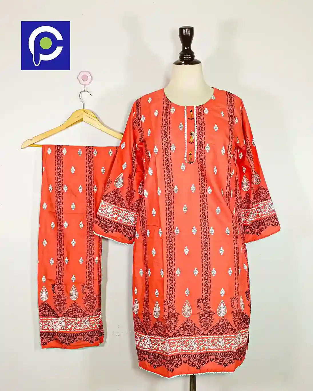 Block Print Women’s Dress 2 Piece – 58