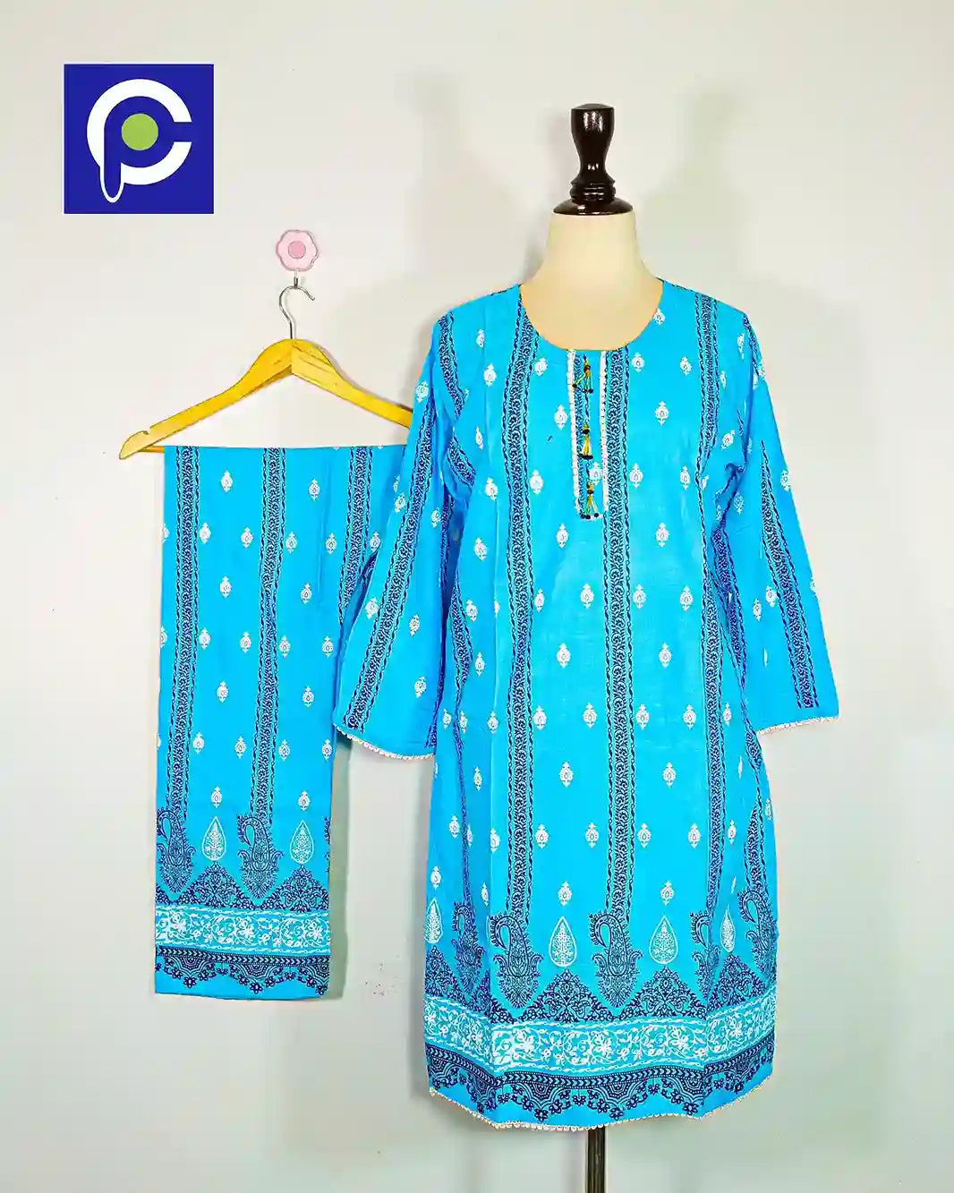 Block Print Women’s Dress 2 Piece – 58