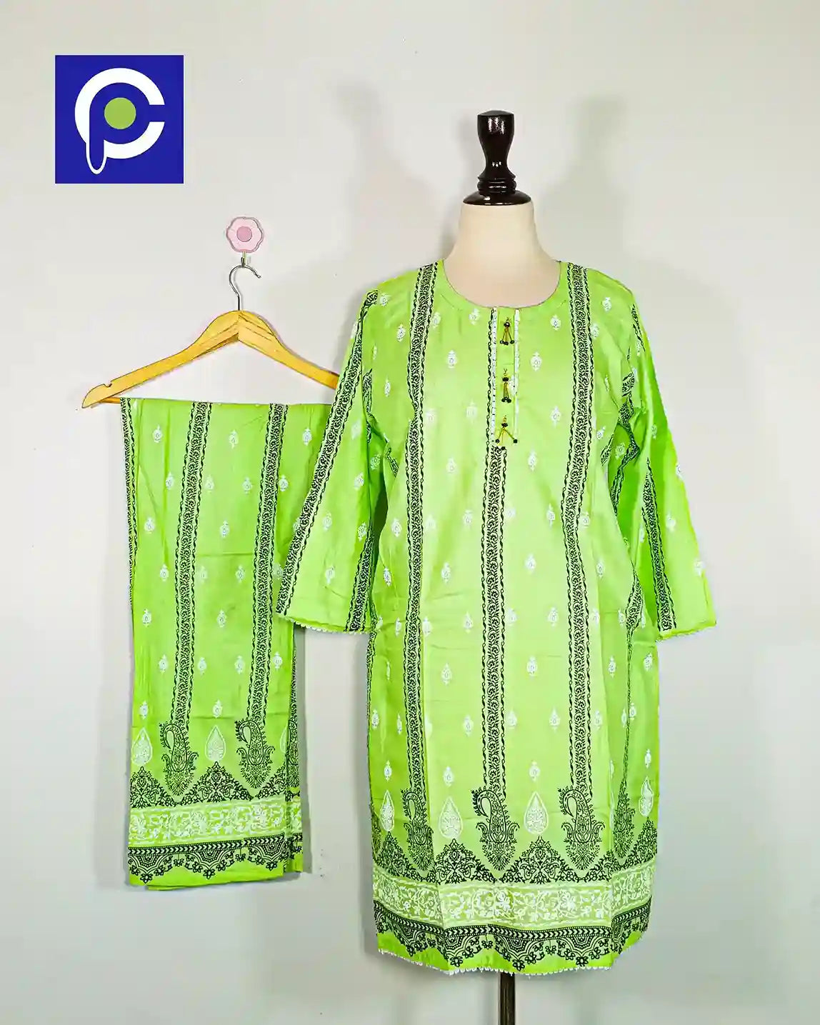 Block Print Women’s Dress 2 Piece – 58