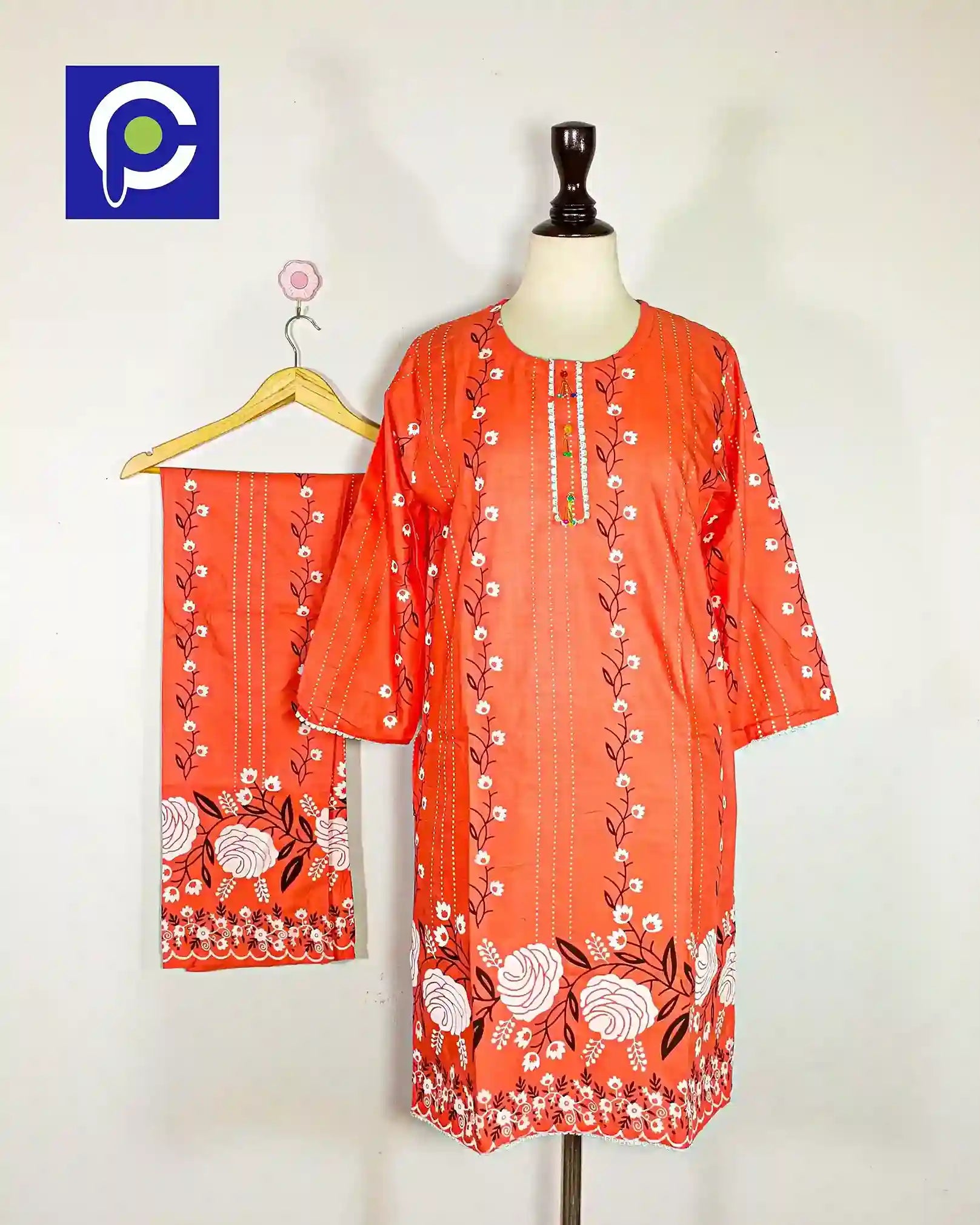 Block Print Women’s Dress 2 Piece – 52