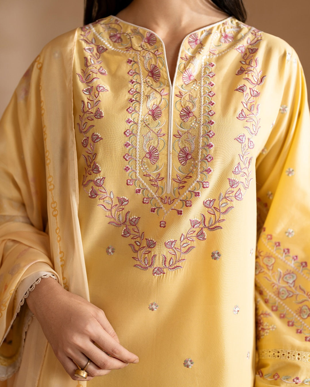 Lemon Blossom 3-Piece Embroidered