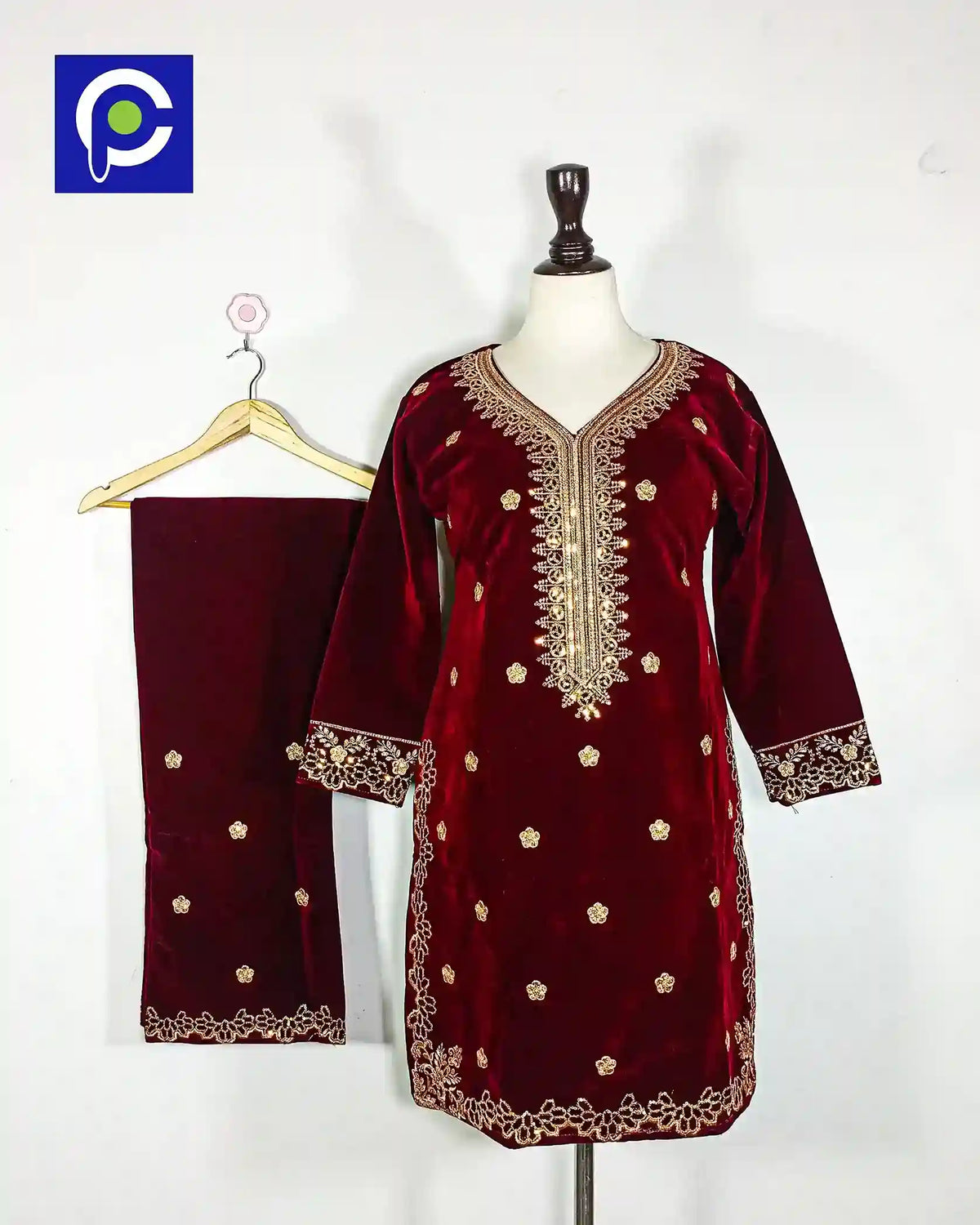 velvet dress 11.1 "Maroon"