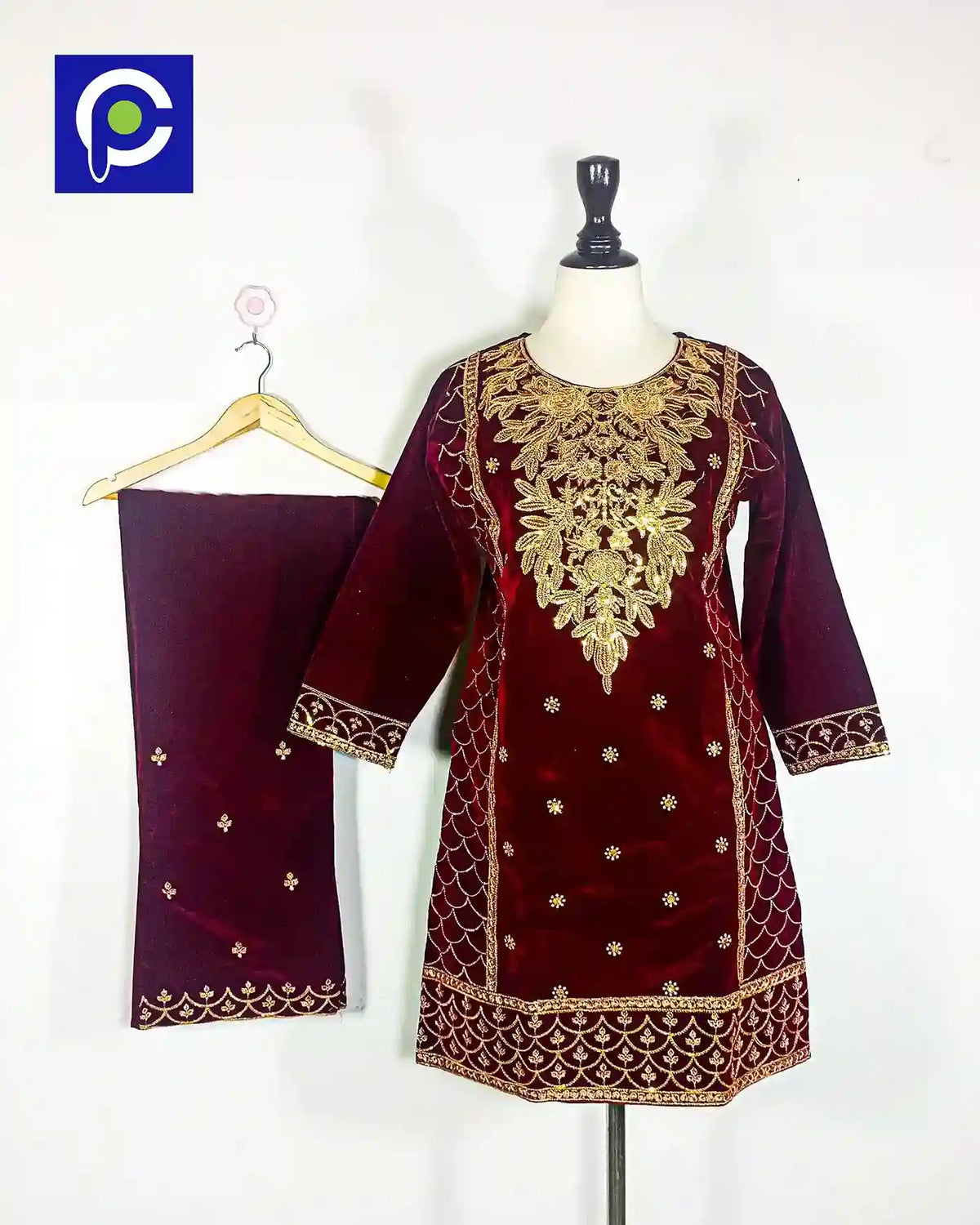 velvet dress 12.1 Maroon